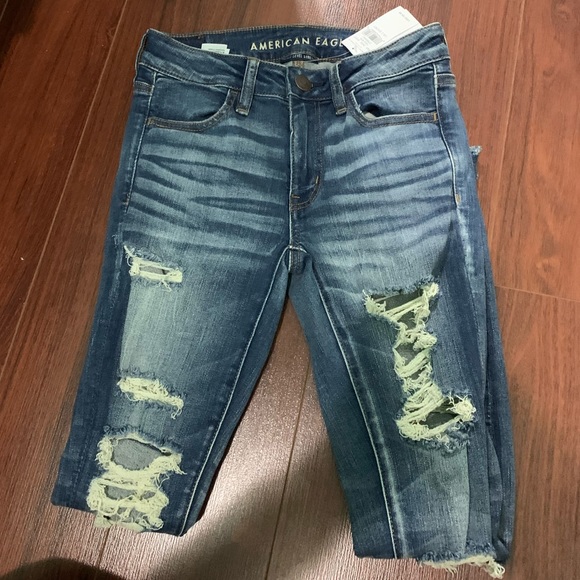 american eagle ripped front and back jeans